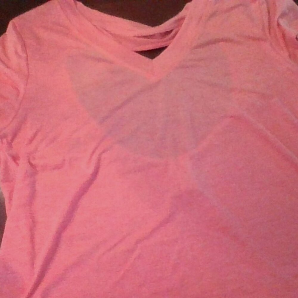 Balley total fitness athletic shirt with cutout back color: tea rose size medium